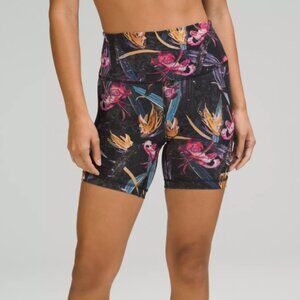 Lululemon Wunder Train High-rise Shorts 6" In Veiled Floral Black LIKE NEW sz 6